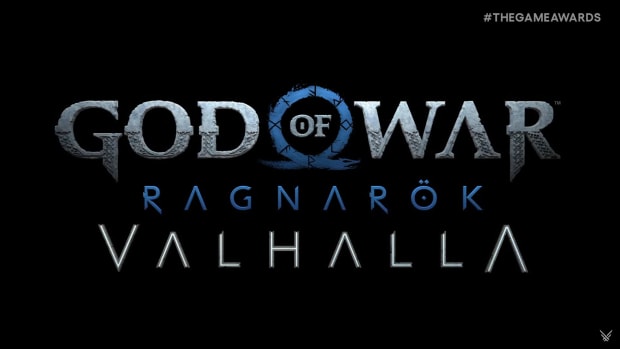 God of War Ragnarök Valhalla title card on black background.